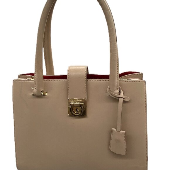 Salvatore Ferragamo Gancini Clasp Top Handle Bag | Leather | Made in Italy - Picture 1 of 10